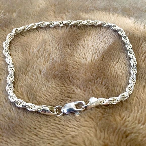 Vintage Sterling Silver Braided Rope Bracelet - Picture 7 of 8